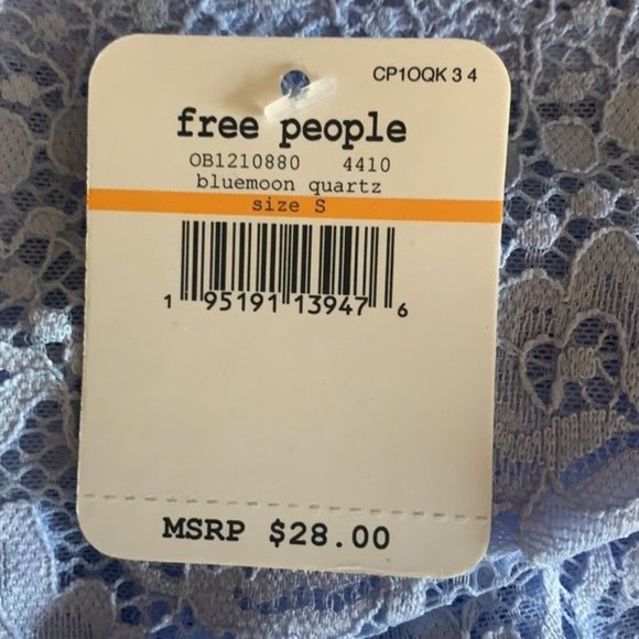 Free People Lacey Looks Bandeau in Bluemoon Quartz Blue, XS, NWT! - Picture 7 of 8